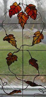 Fallen Leaves Stained Glass Panel