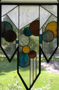 Stained Glass Panel w wrought iron frame